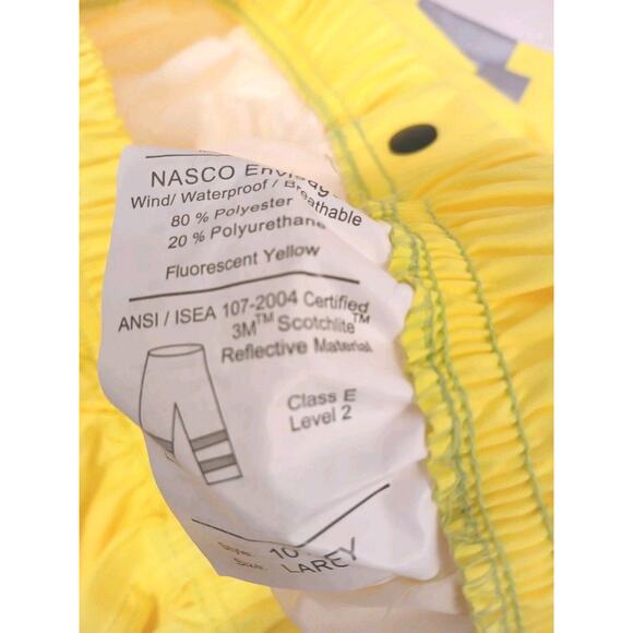 NASCO Envisage Rain Pants Sz L Neon Yellow 3M Reflective ANSI 107 Class E $150 - Picture 14 of 16